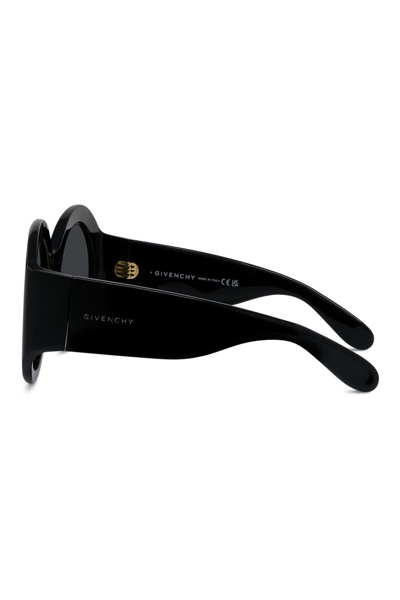 Cocoon 56mm Round Sunglasses, Alternate, color, SHINY BLACK / SMOKE
