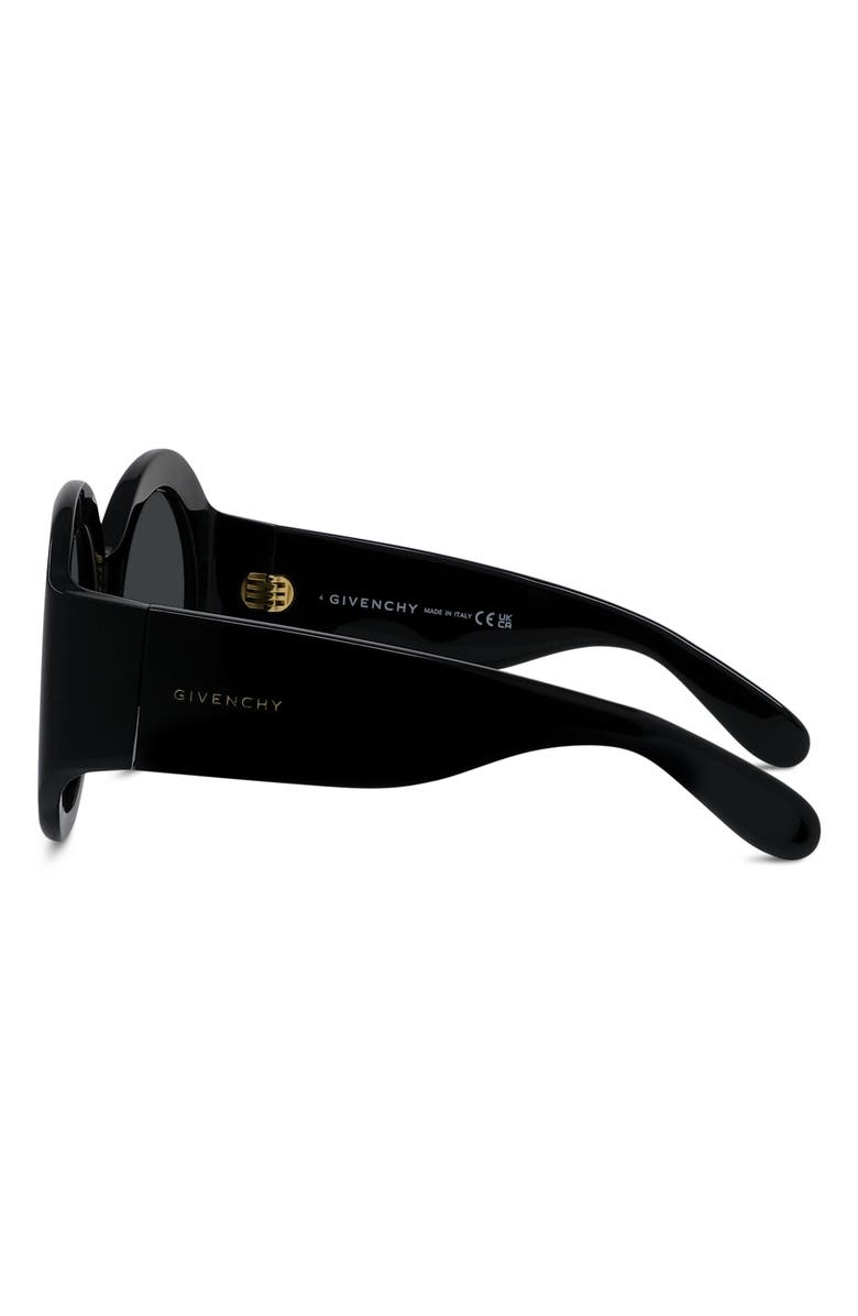 Givenchy Cocoon 56mm Round Sunglasses, Alternate, color, Shiny Black / Smoke