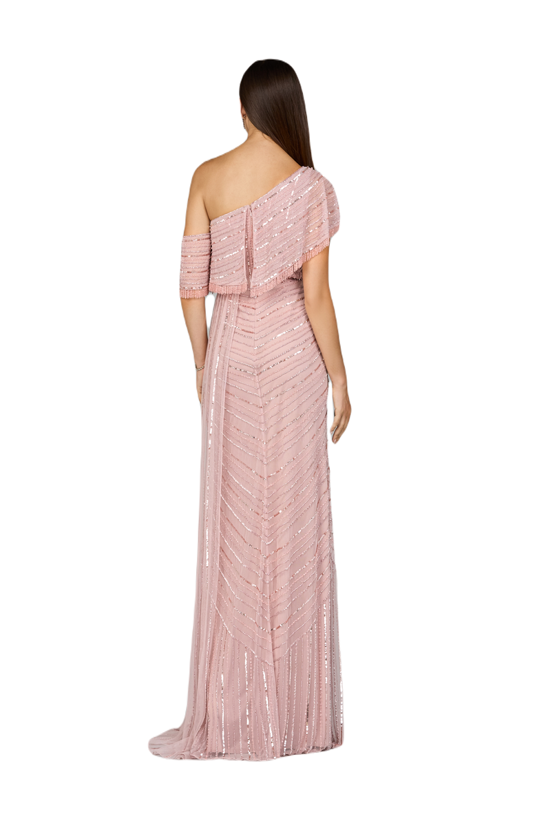 LARA New York Off Shoulder Sheath Beaded Gown, Alternate, color, Dustyrose