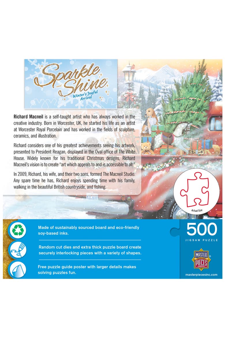 Winter's Arrival 500pc Glitter Puzzle, Alternate, color, Multicolor