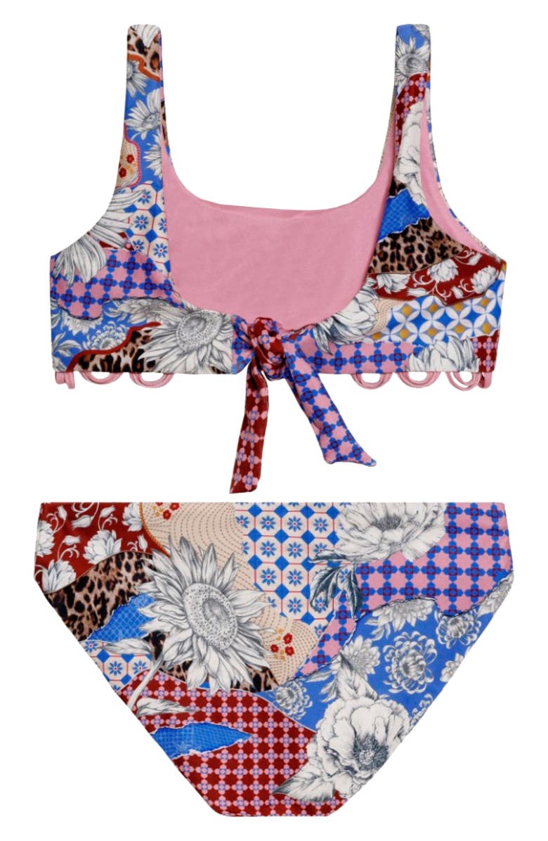 Agua Bendita Kids' Dolce Patchwork Two-Piece Swimsuit, Alternate, color,