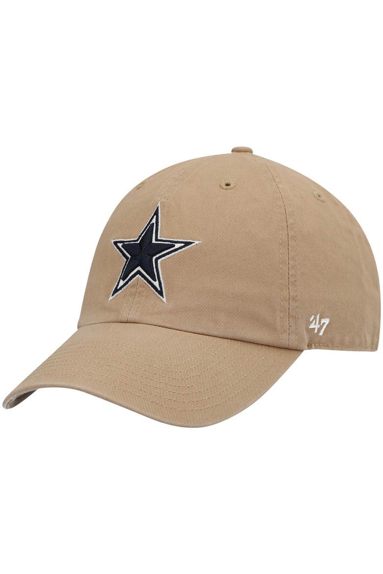 Men's '47 Khaki Dallas Cowboys Primary Clean Up Adjustable Hat, Main, color, Khaki