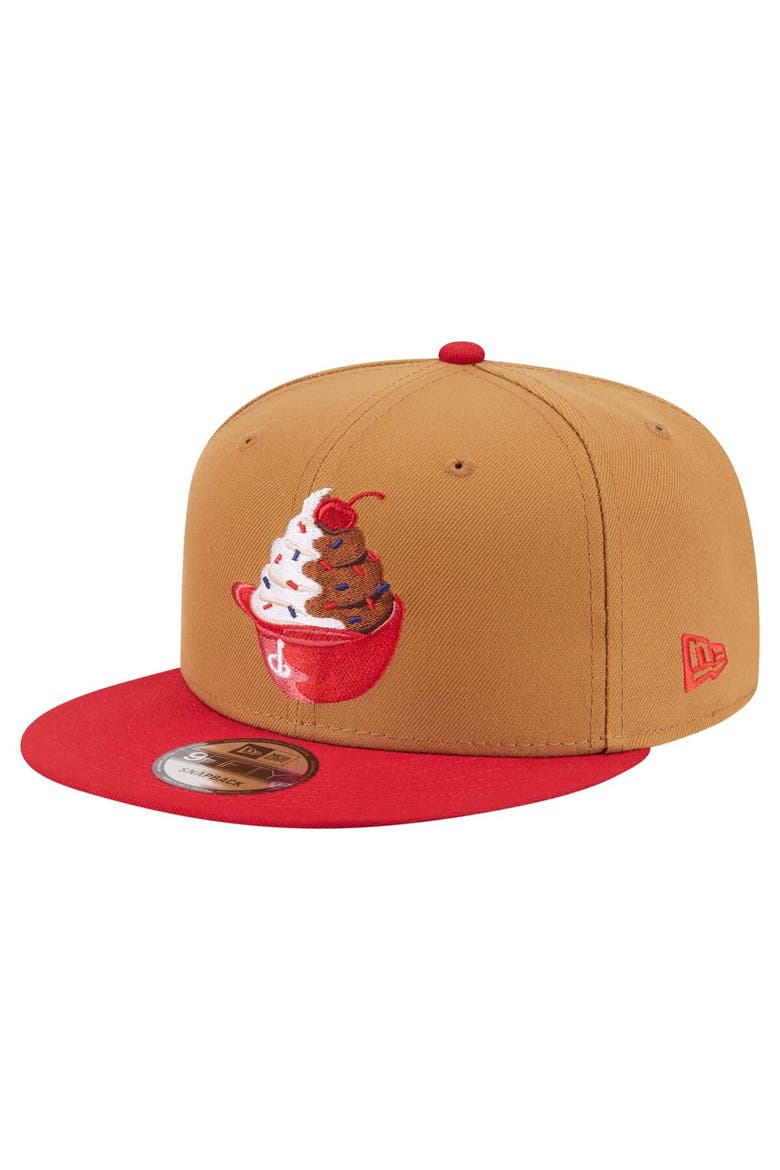 Men's New Era Khaki/Red Philadelphia Phillies Ice Cream 9FIFTY Snapback Hat, Alternate, color, Khaki