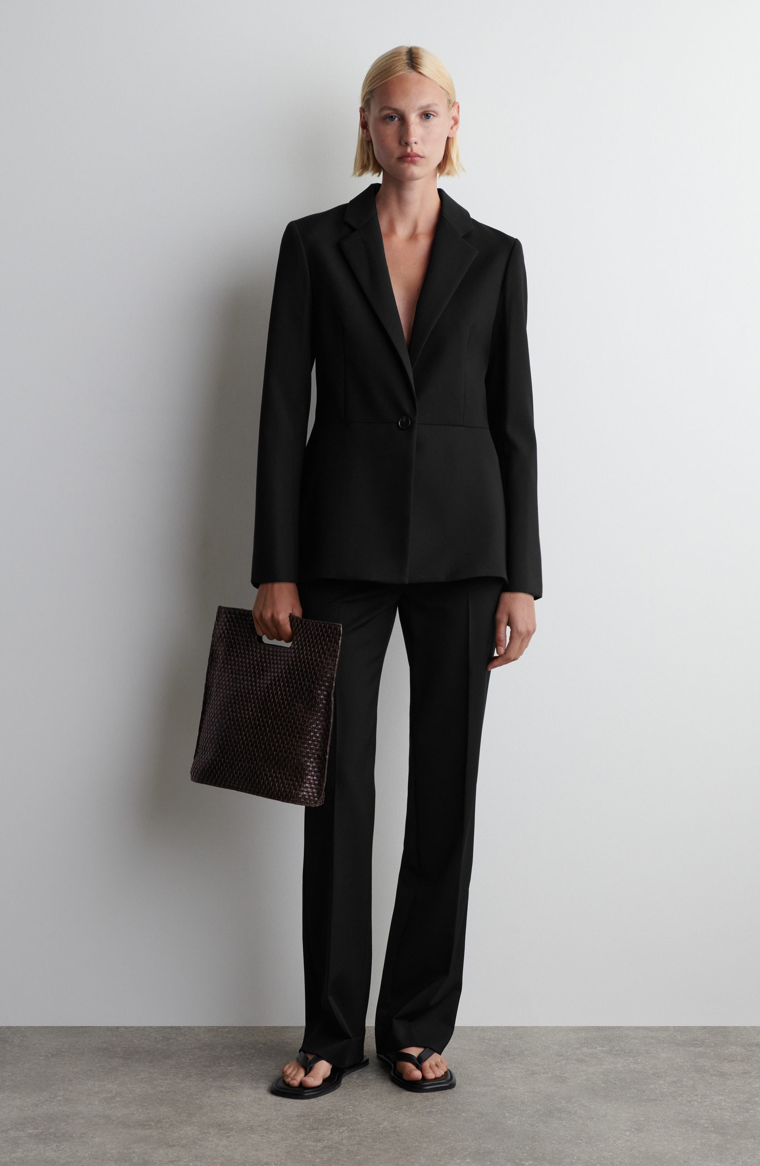 COS Braided Leather Tote, Alternate, color, 