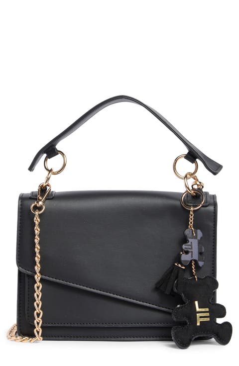 Top Handle Faux Leather Crossbody Bag