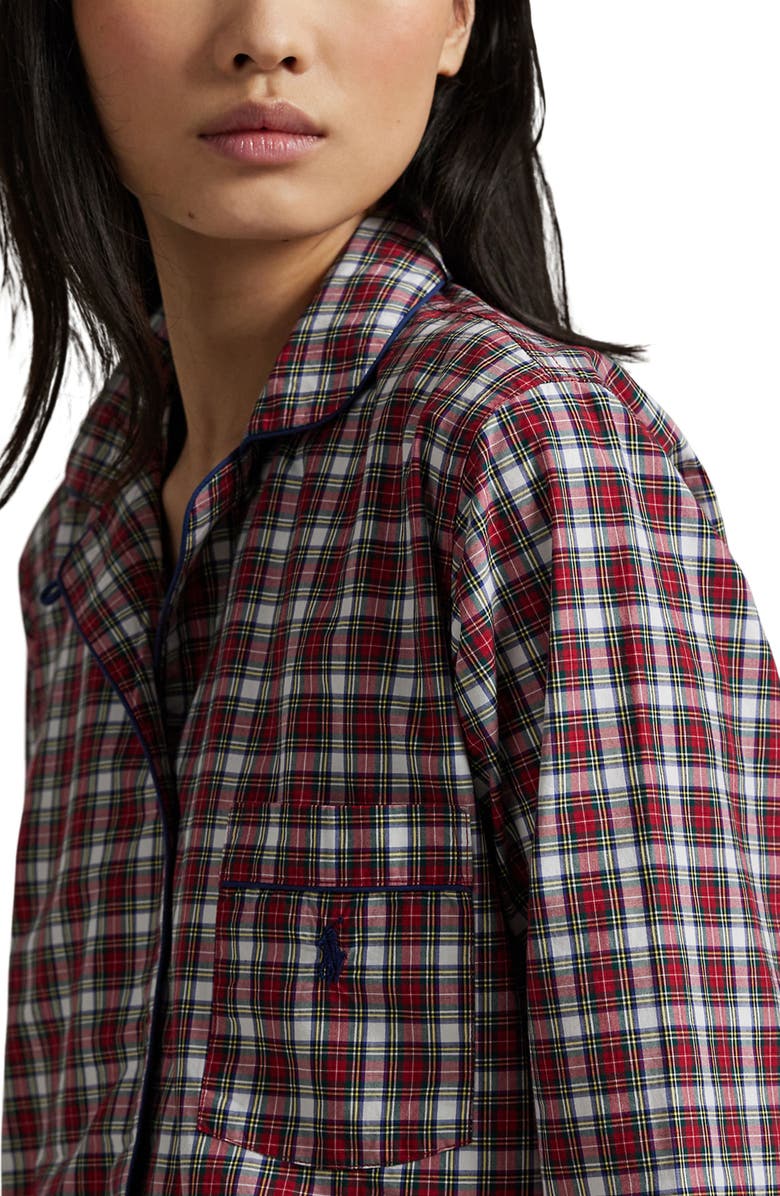 Polo Ralph Lauren Madison Plaid Cotton Pajamas, Alternate, color, Winter Berry Tart