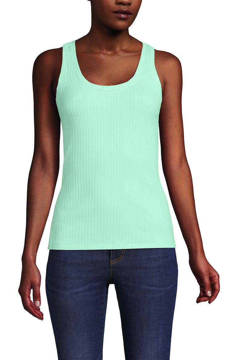 Pointelle Rib UNeck Tank, Main, color, Frosted Mint