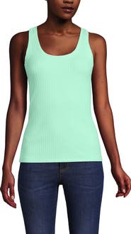 Lands' End Pointelle Rib UNeck Tank