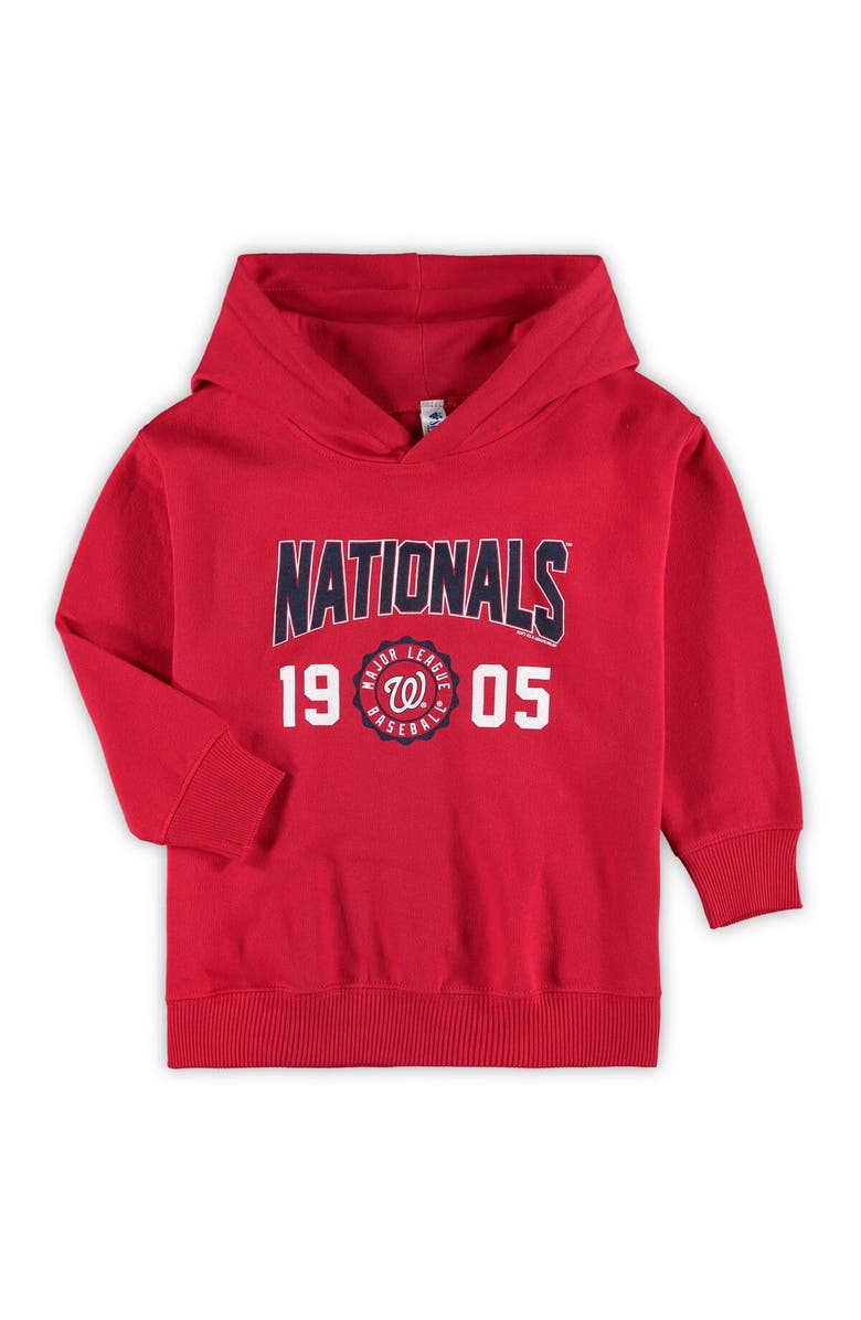 SOFT AS A GRAPE Toddler Soft as a Grape Red Washington Nationals Wordmark Pullover Hoodie, Main, color,