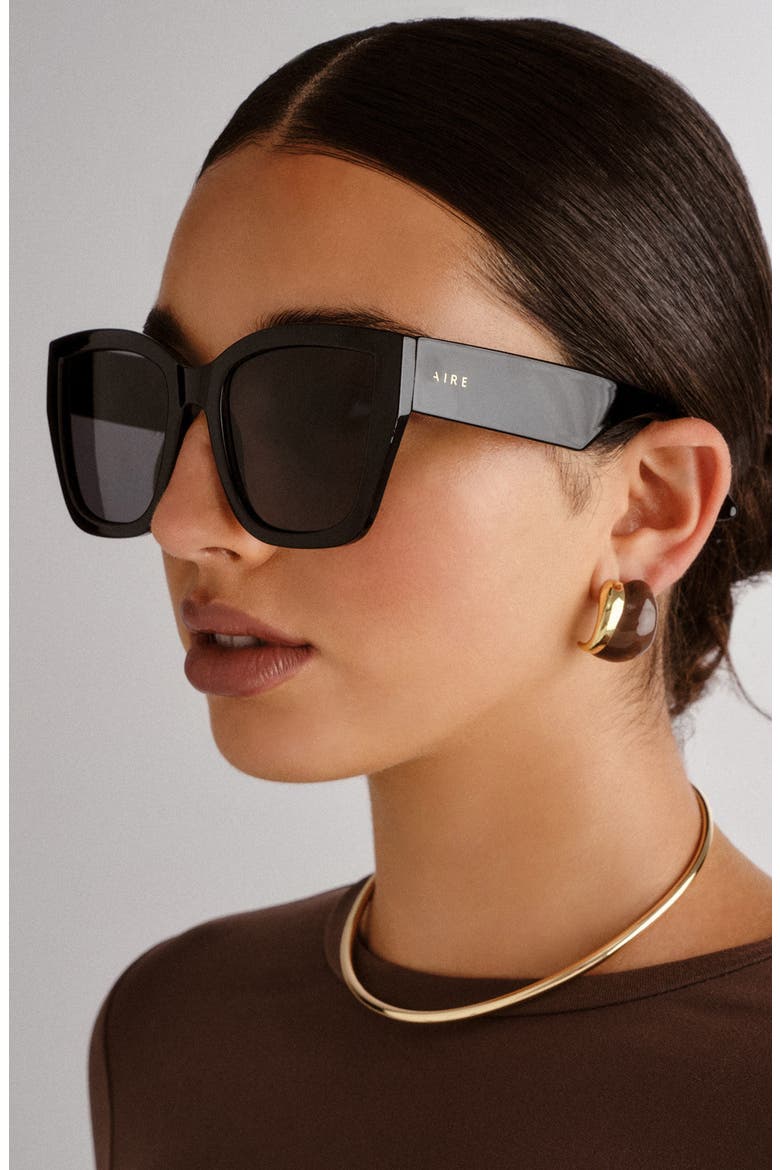 Haedus 53mm Gradient Square Sunglasses, Alternate, color, BLACK / SMOKE MONO