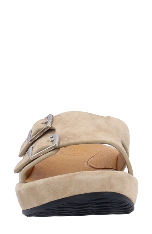 L'amour Des Pieds Careena Wedge Slide Sandal In Taupe