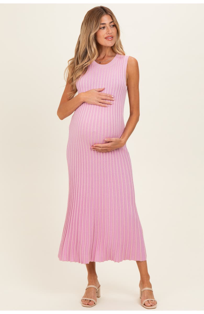 PinkBlush Ribbed Knit Sleeveless Maxi Dress, Main, color, Pink