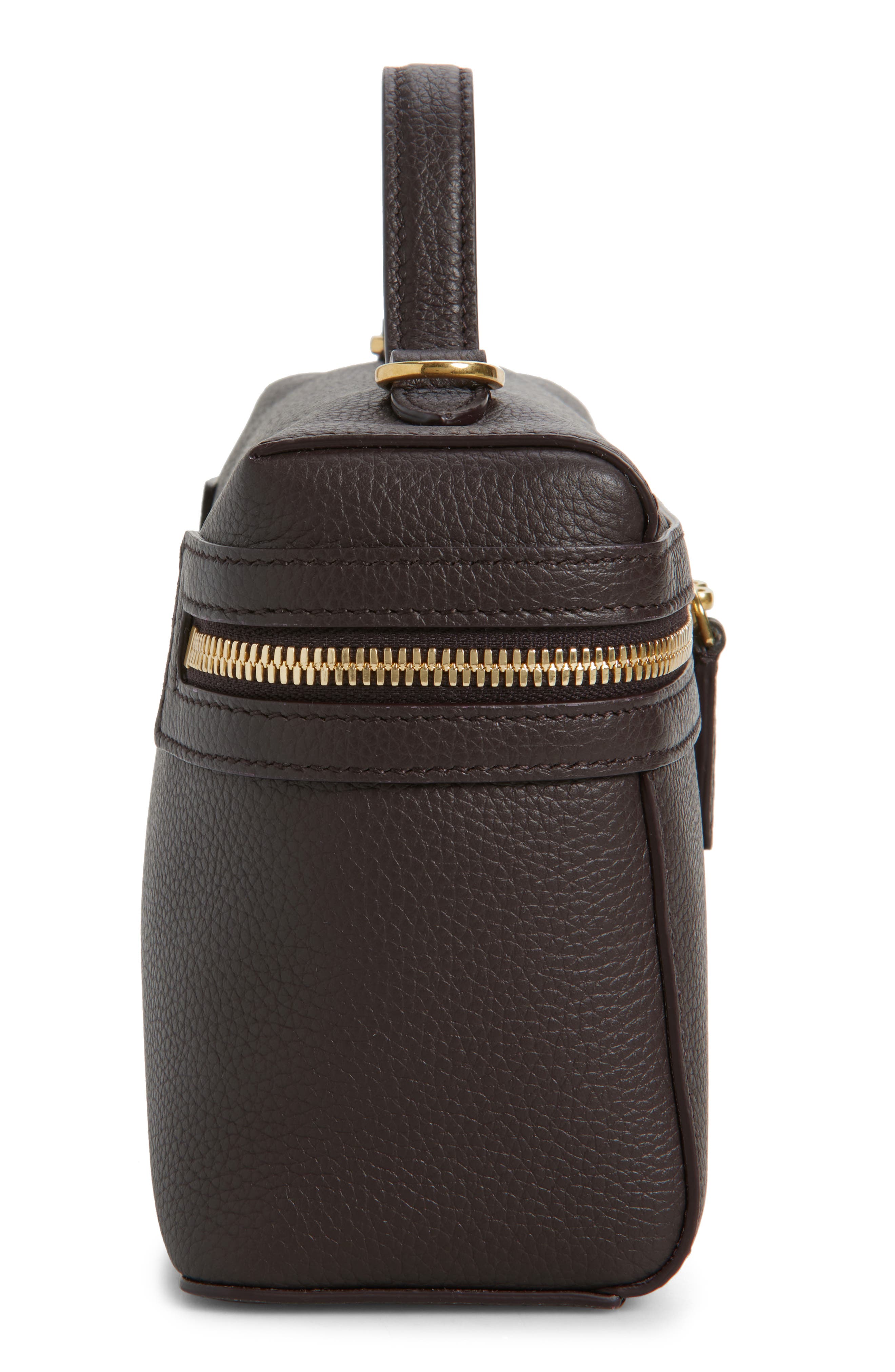 Burberry Bloomsbury Leather Vanity Bag, Alternate, color, Peat/ Sand