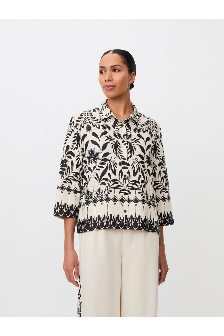 Maisolde Garden Collared Relaxed Shirt, Main, color, Black