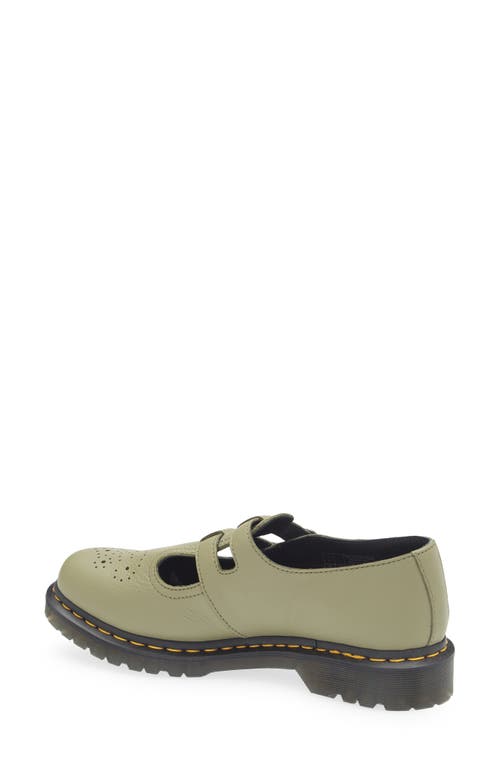 Dr. Martens' Dr. Martens Mary Jane Shoe In Olive Green Leather In Muted Olive