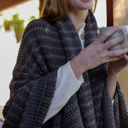 Pink Lemonade Tara Organic Cotton Throw Blanket In Gray