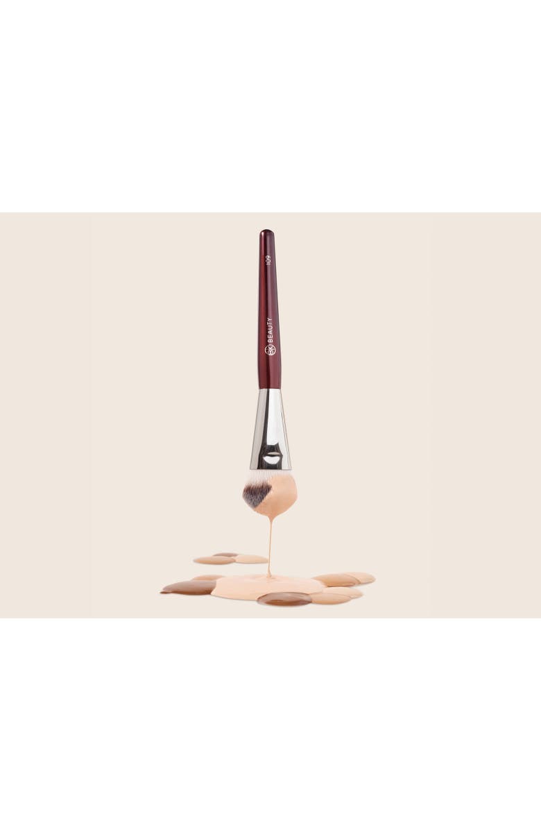 BK Beauty 109 Mini Contoured Foundation Brush, Alternate, color, Burgundy