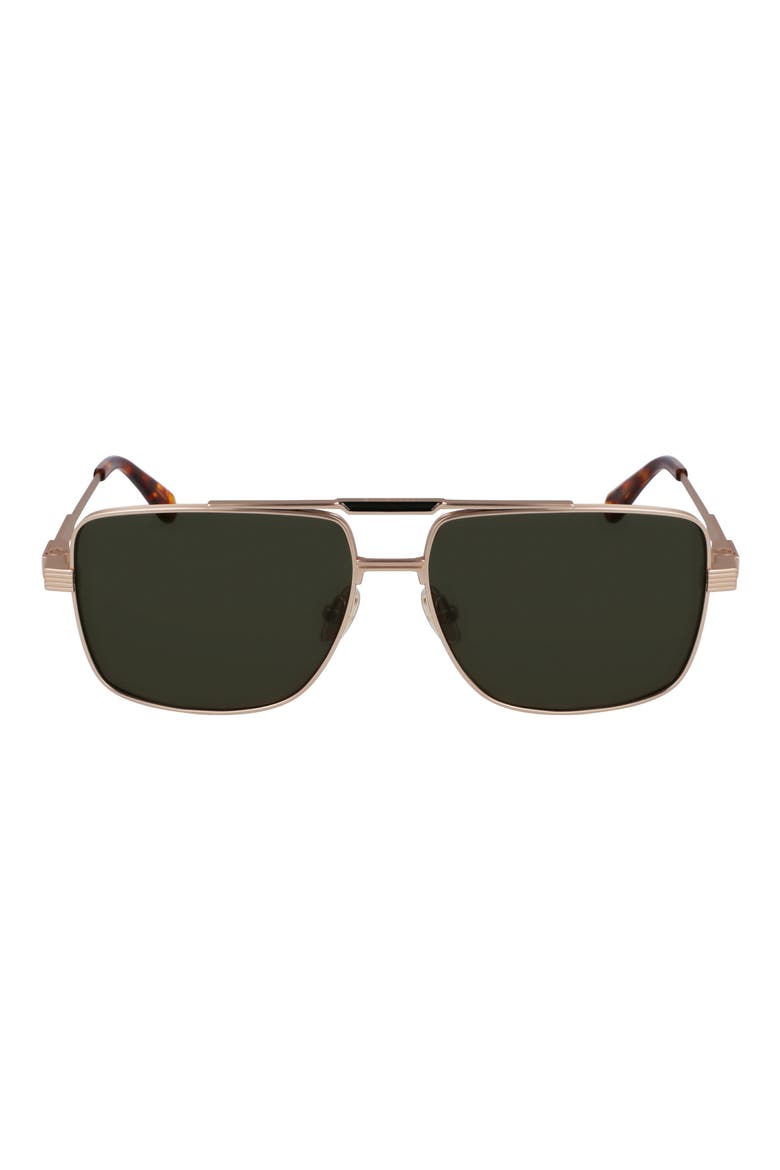 Gancini Prisma 60mm Navigator Sunglasses, Main, color, GOLD