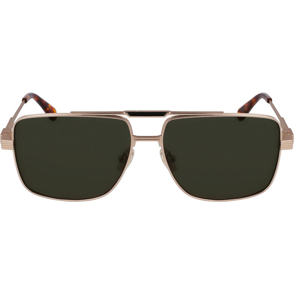 Ferragamo Gancini Prisma 60mm Navigator Sunglasses In Gold