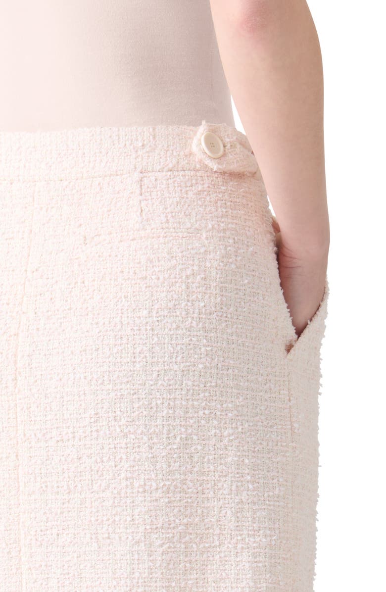 Akris punto Bouclé Tweed Faux Wrap Skirt, Alternate, color, Pale Pink-Cream