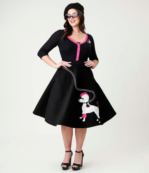 High Waist Soda Shop Swing Skirt