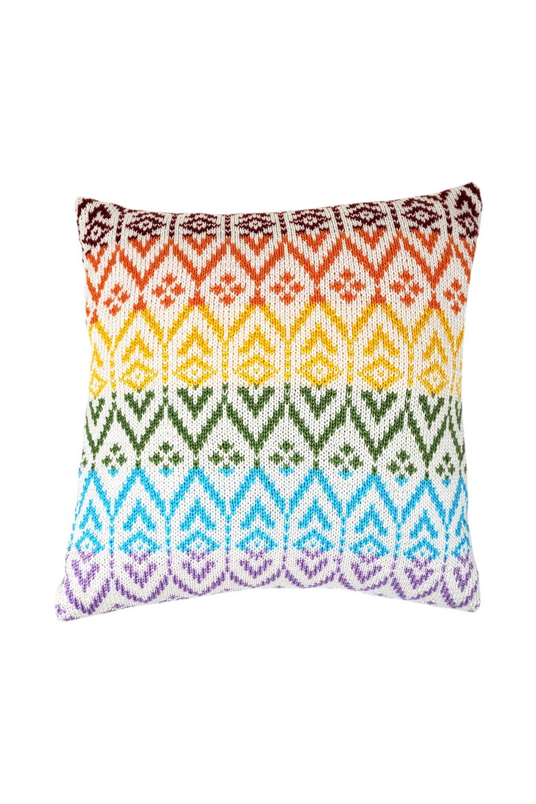 12" Rainbow Pattern Pillow, Main, color, Multi