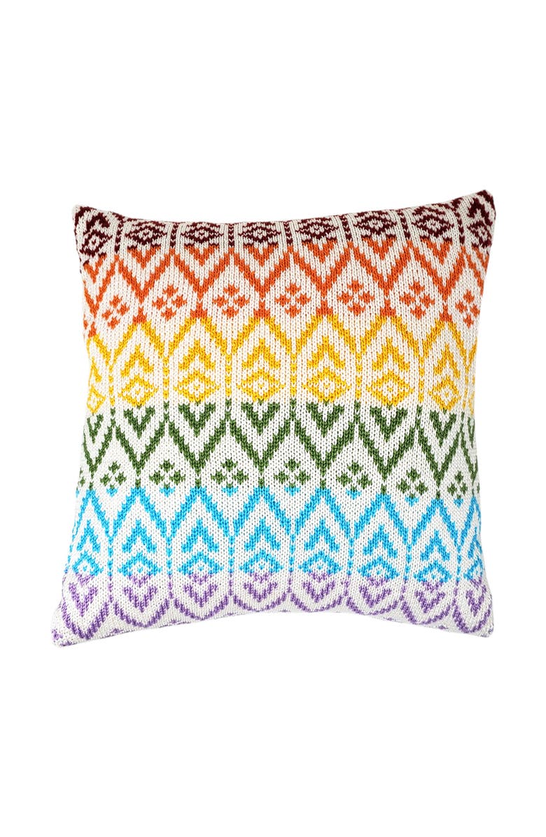 Melange Collection 12" Rainbow Pattern Pillow, Main, color, Multi