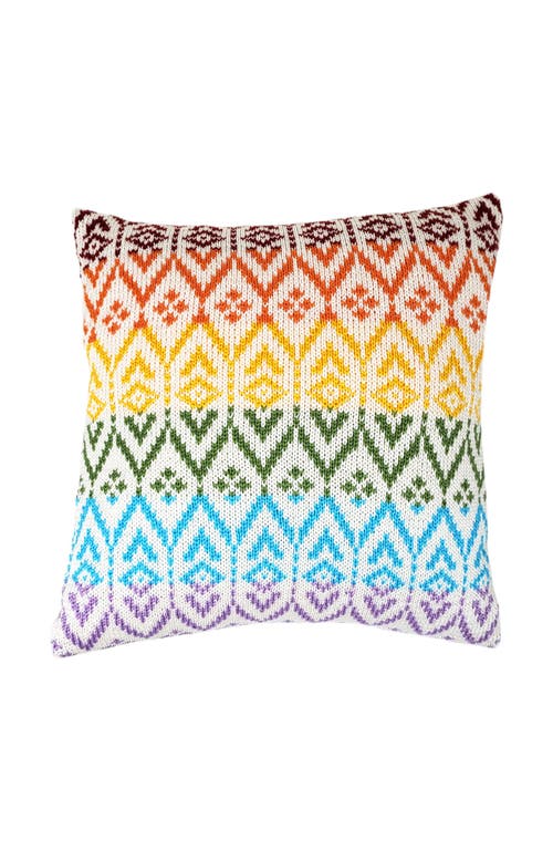 Melange Collection Rainbow Pattern Pillow, 12 X 12 In Multi