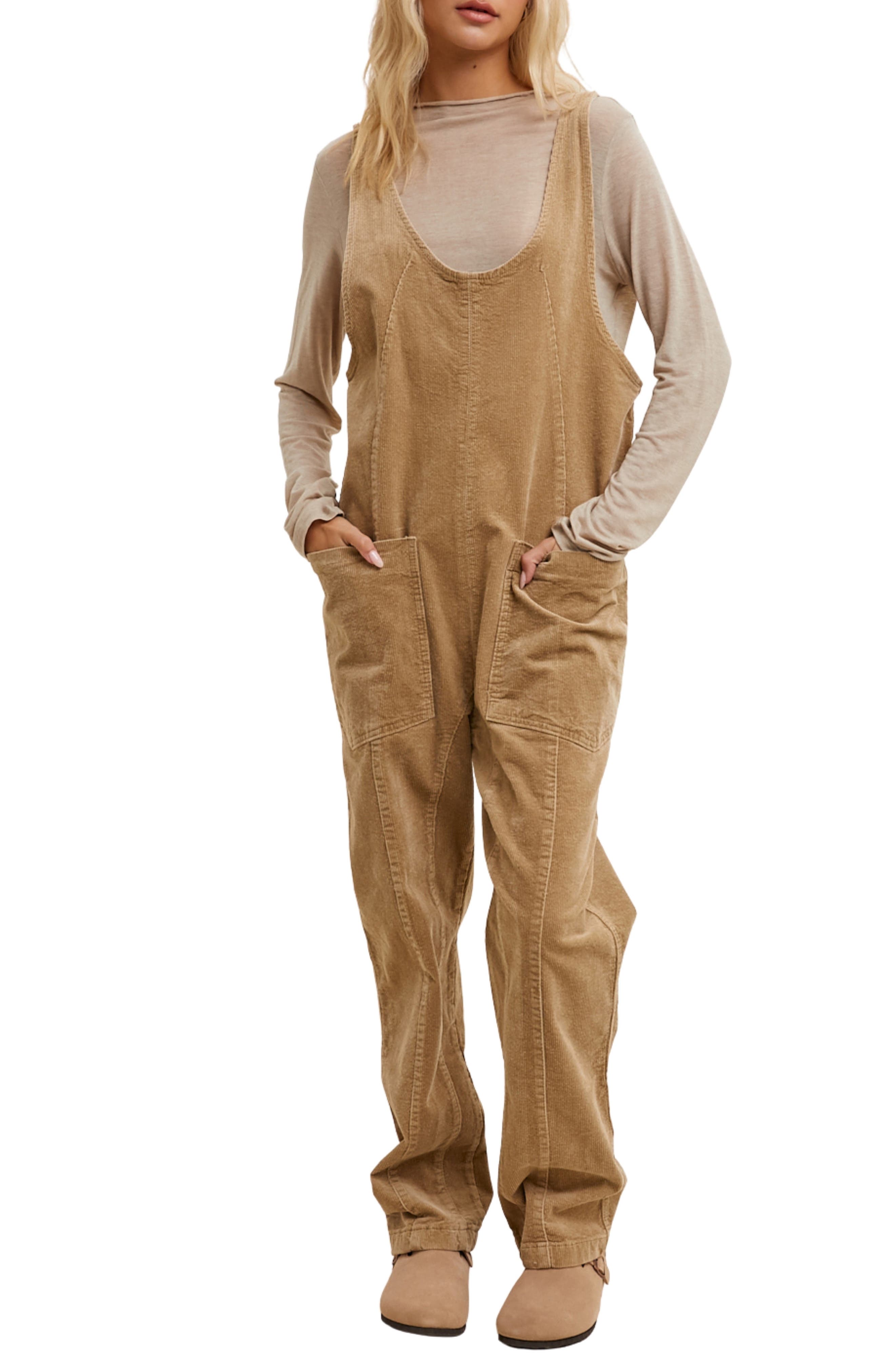 WISHLIST Open Back Corduroy Jumpsuit