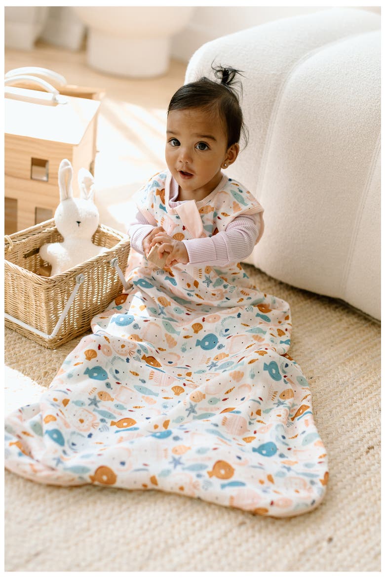 Lightweight Muslin Sleep Bag, Alternate, color, SUN-KISSED SHOAL