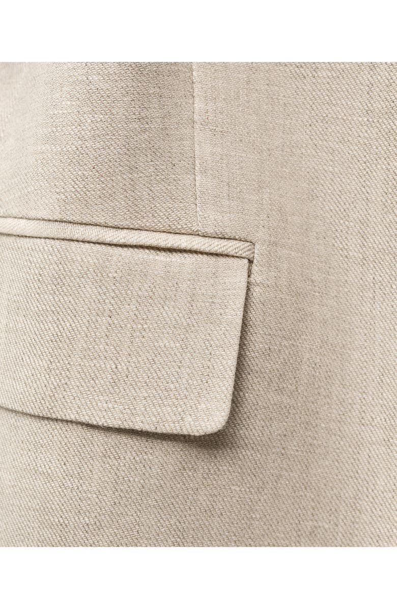 MANGO Belted Linen Blazer, Alternate, color, Light/ Pastel Grey