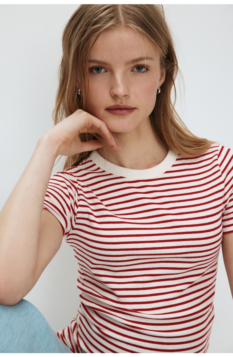 H&M Mama Ribbed Top, Alternate, color, Cream/Black Striped