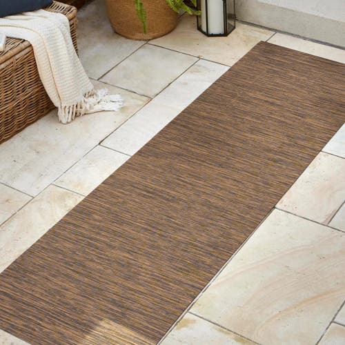 Shop Jonathan Y Ethan Modern Flatweave Solid Indoor/outdoor Area Rug In Brown