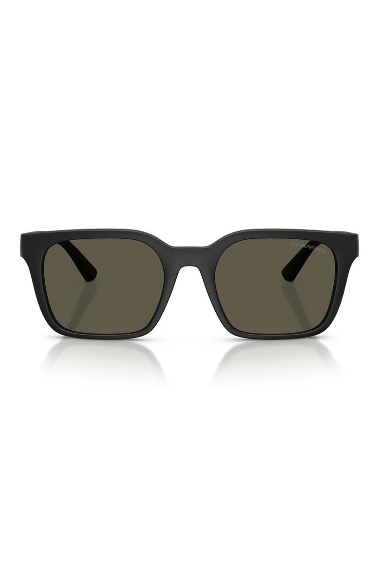 56mm Square Sunglasses, Main, color, MATTE BLACK / DARK GREY