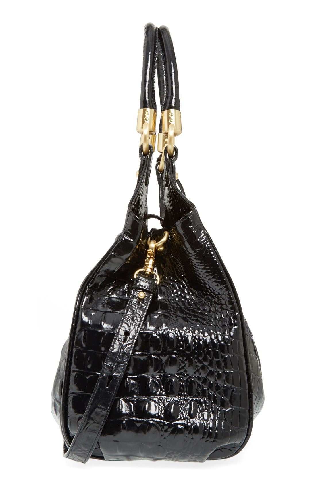 Brahmin Elisa Croc Embossed Leather Shoulder Bag, Alternate, color, 