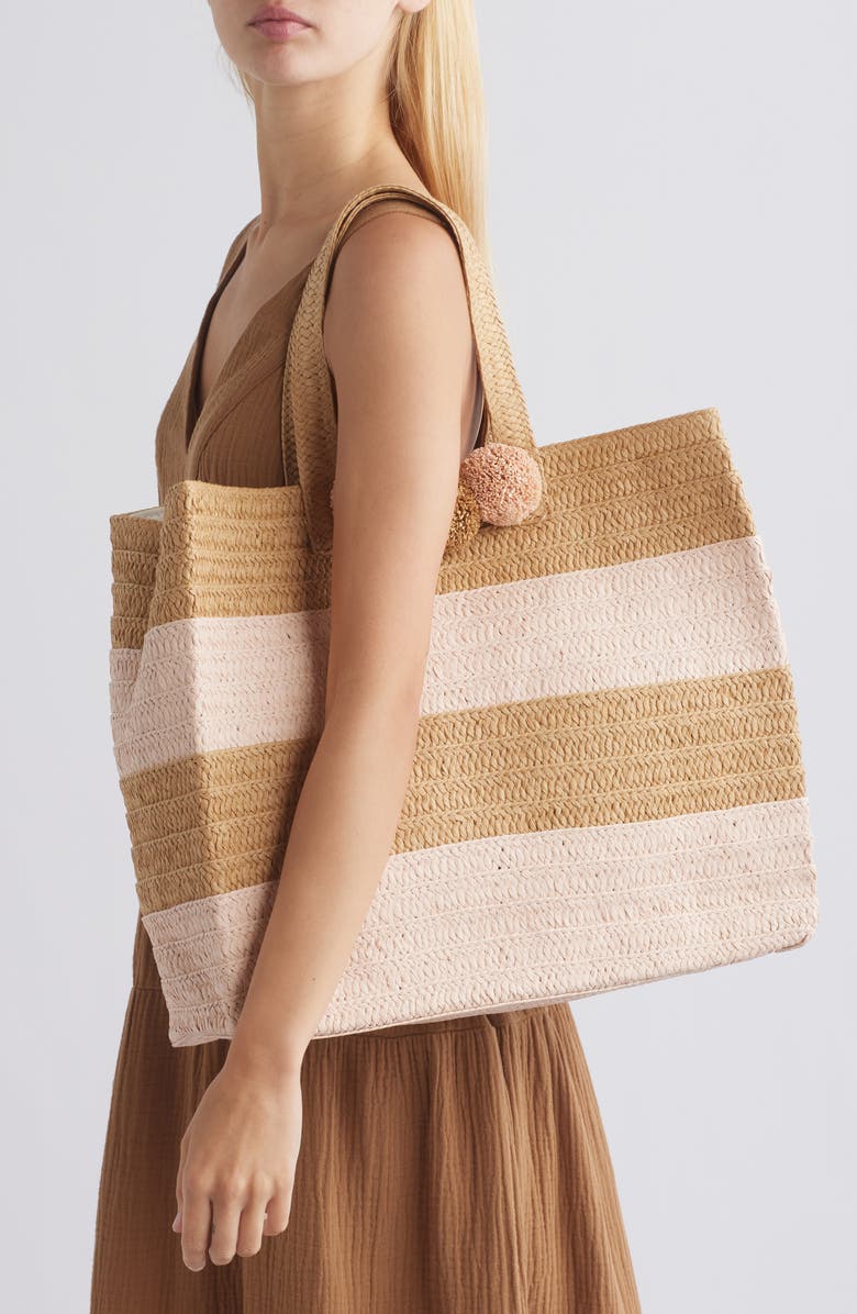 BTB Los Angeles Bahama Mama Stripe Tote, Alternate, color,