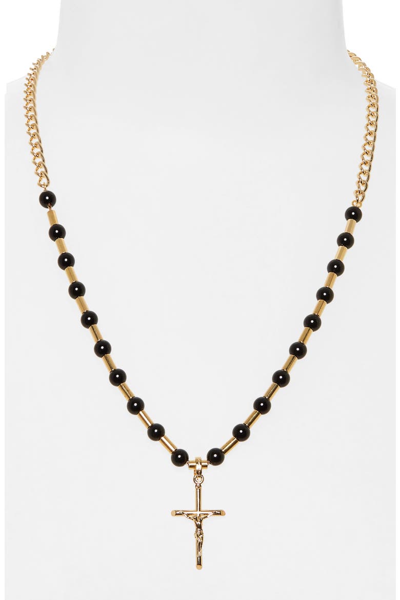 DNA Cross Pendant Necklace, Alternate, color, GOLD