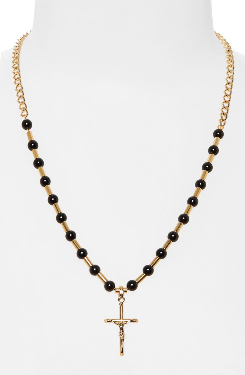 Dolce&Gabbana DNA Cross Pendant Necklace, Alternate, color, Gold