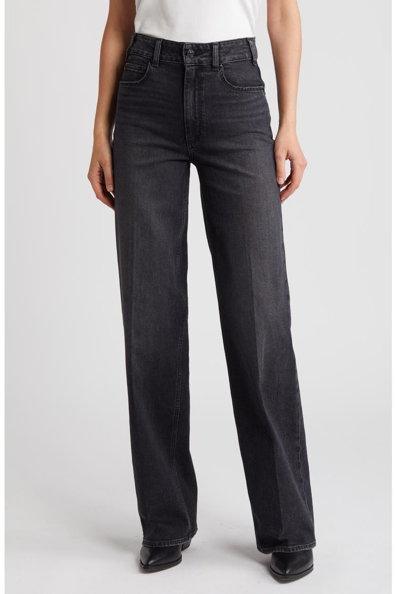 Sasha High Waist Column Wide Leg Jeans, Main, color, BLACK MANTA DISTRESSED