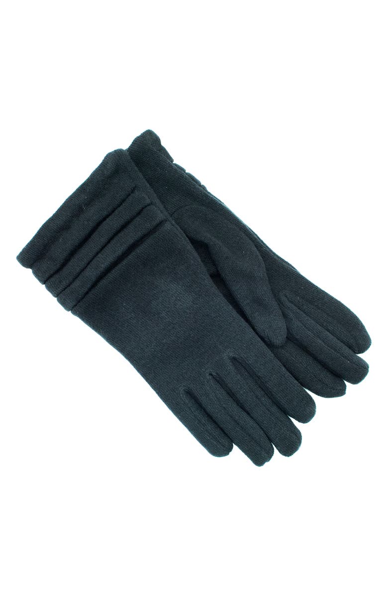 Portolano Ruched Gloves, Main, color, Black