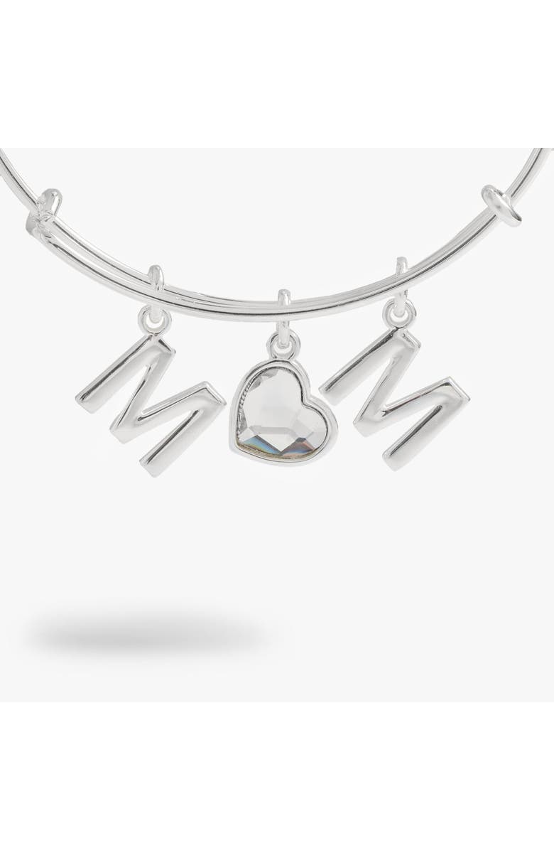 Alex and Ani Crystal Mom Bangle, Alternate, color, Silver