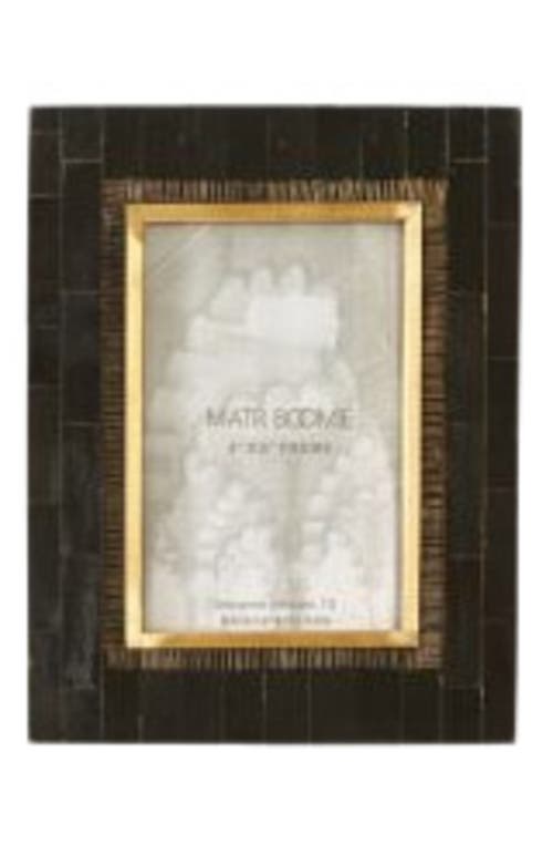Matr Boomie Andhera Black Picture Frame - Carved Horn, Brass Inlay  product