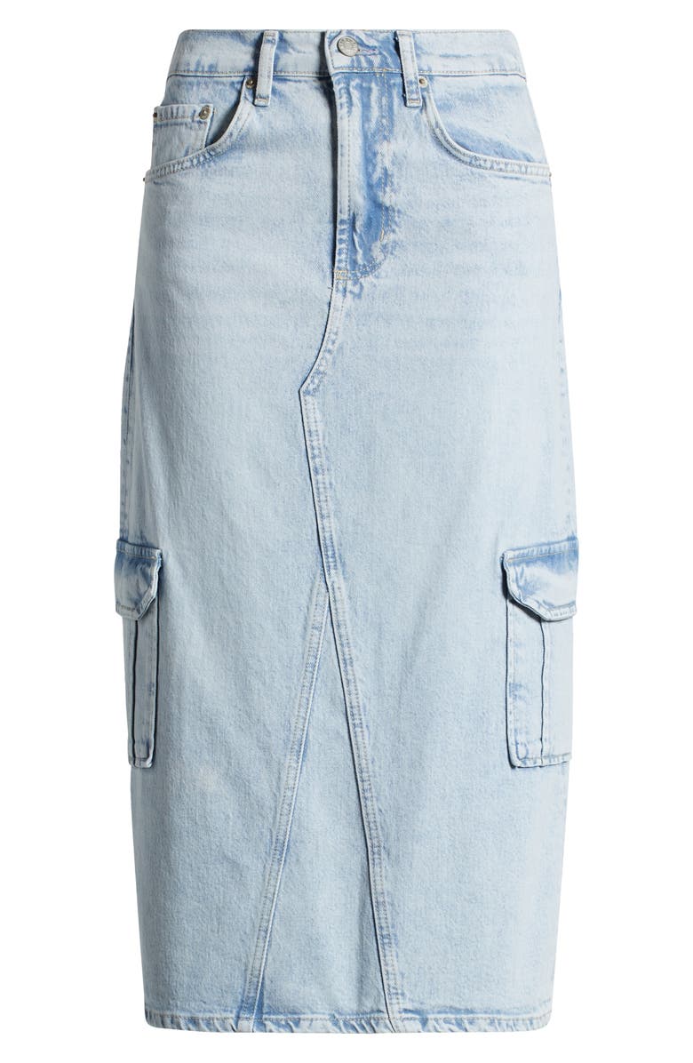 Rails Highland Cargo Denim Midi Skirt, Alternate, color, Riviera