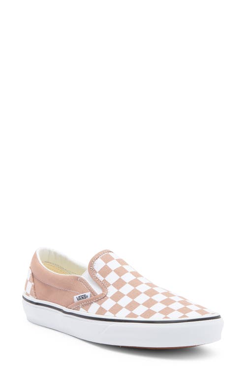 Shop Vans Classic Slip-on Sneaker In Checkerboard Warm Taupe