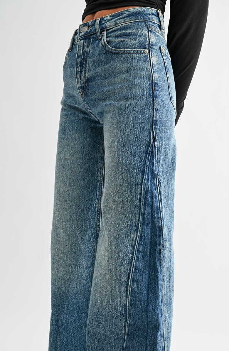 Jemina Denim Two-Tone Contrast Panel High Rise Wide Leg Pant, Alternate, color, Two-Tone Blue