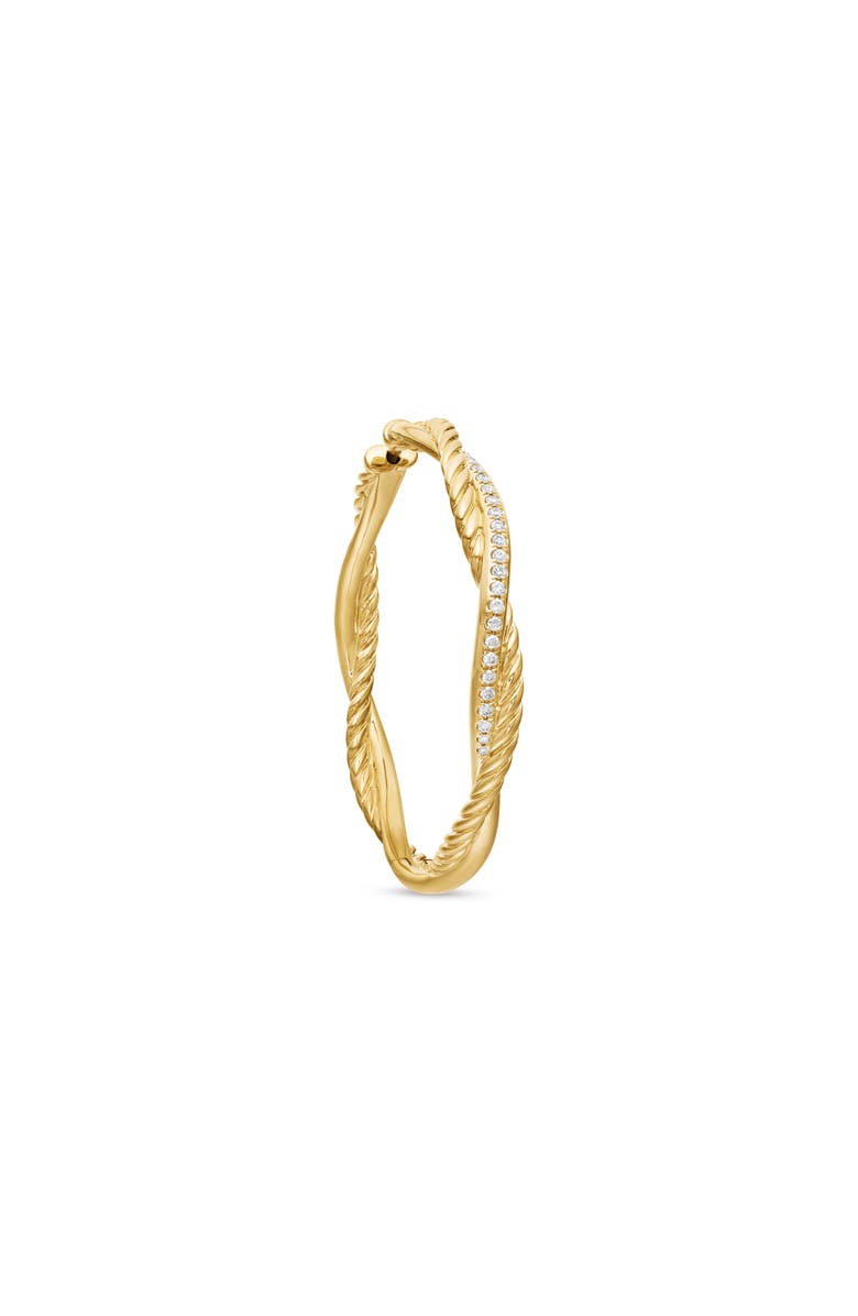 David Yurman Petite Infinity Hoop Earrings in 18K Yellow Gold with Pavé Diamonds, Alternate, color, 18K Yellow Gold