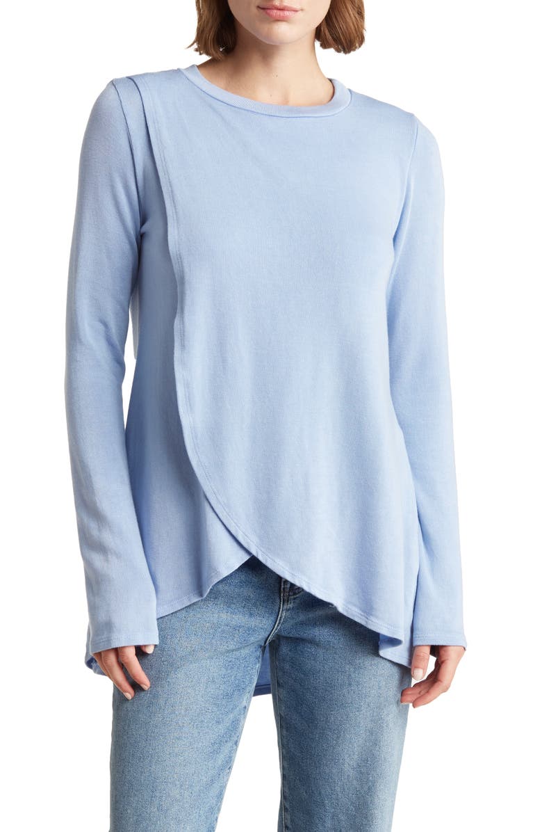 GO COUTURE Cross Front Long Sleeve Top, Main, color, Summer Song