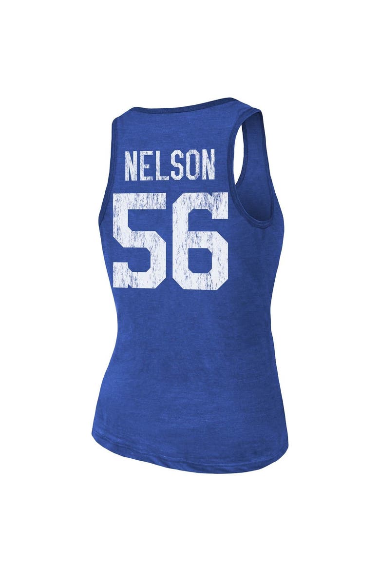 Women's Majestic Threads Quenton Nelson Heathered Royal Indianapolis Colts Name & Number Tri-Blend Tank Top, Alternate, color, Royal