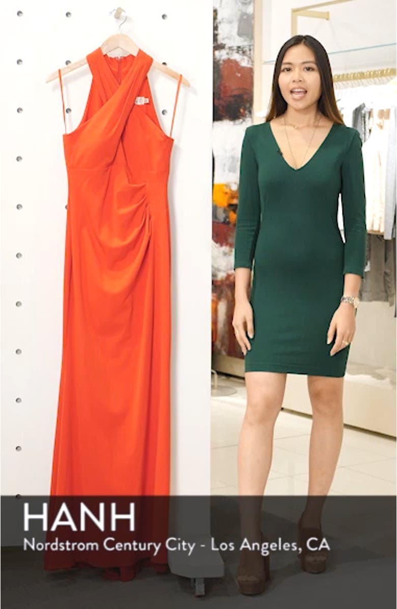 Side Pleat Crossneck Gown, sales video thumbnail