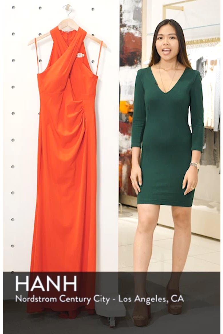 Side Pleat Crossneck Gown video